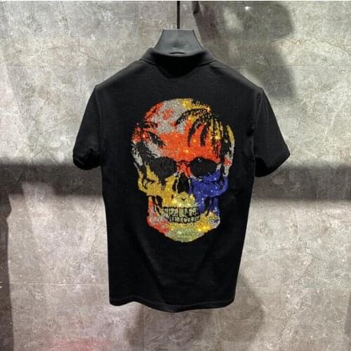 Diamond stone New Casual Mens Polo Shirt Mens Short Sleeve Shirts Mens Brand Clothing Male Hot drill Stand Collar Polos 4