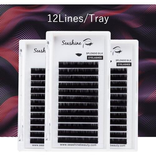 Seashine 12 lines /tray Wholesale Price Individual Lashes Eyelashes Extension Volume Lashes Low Price Individual Lashes