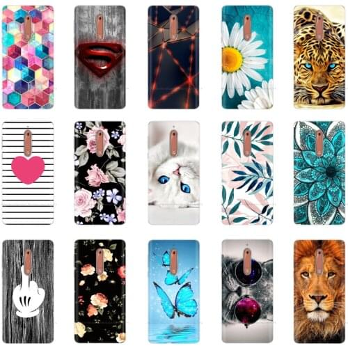 Silicon Case For Nokia 5 Case 5.2" Soft TPU Ultra Thin Flower Floral Painted Back Cover For Nokia 5 Cell Phone Case Cover Bumper
