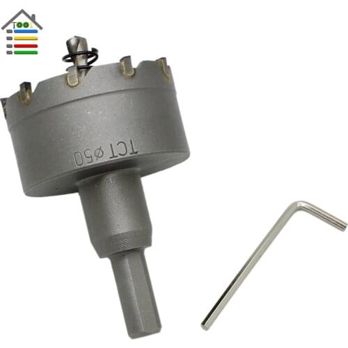 AUTOTOOLHOME 15 38 53 50 55 60 65 70 80 90mm Carbide Tip Drill Bit TCT Hole Saw Set for Stainless Steel Metal Alloy Drilling Tip