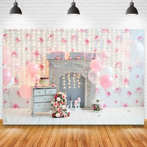 Balloon Flower White Board Wall Decor Backdrops Photo Studio Vinyl Background For Newborn Baby Shower Birthday Party Photography