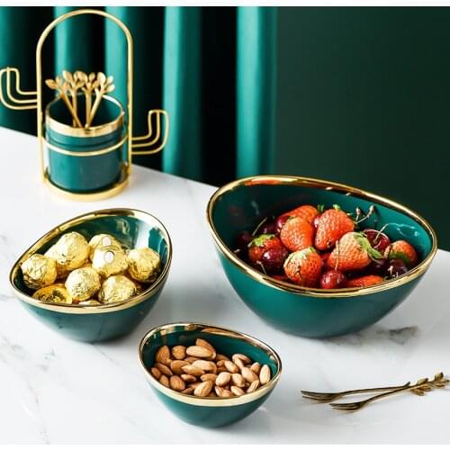 Japanese style light luxury ceramic creative salad ramen plate snack fruit ingot bowl household combination household set