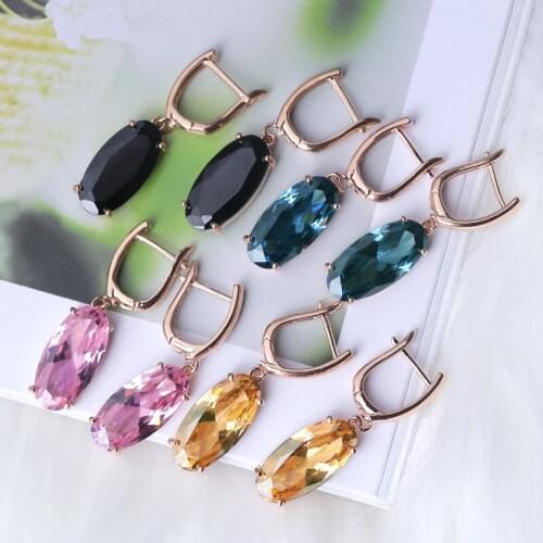 MISANANRYNE Fashion Elegant 6 Styles Drop Earrings Crystal Long Water Drop Earrings For Women Rhinestone Drop Earrings Jewelry