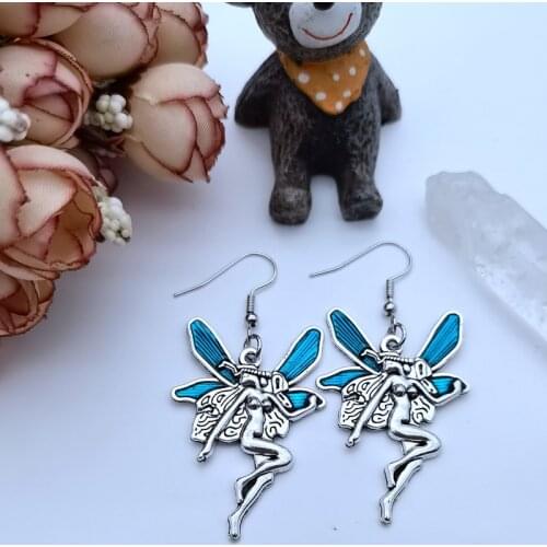 4 Colors Fashion Personality Killua Pendant Earrings Ladies Red Dripping Oil Jewelry Gifts Gothic Gothic Angel Fairy Accessories