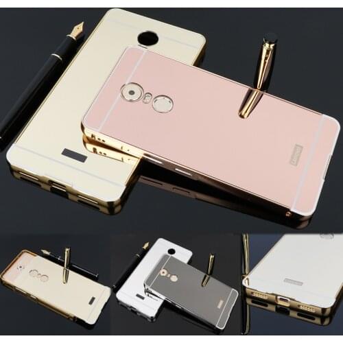 Lenovo Vibe K6 Note K53A48 Case Plating Metal Frame Cover with Mirror Effect Back Cover Hard Case for Lenovo K6 Note K6Note 5.5"