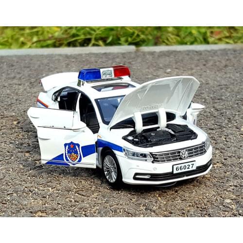 1:32 Scale ForVolks Wagen PASSAT Diecast Metal Alloy ForPolice Collection Car Model Pull Back Sound&Light Toys Vehicle