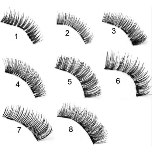 1 Pair Three Magnets Magnetic Eyelashes False Eye Lashes Soft Natural Beauty No Glue Reusable Fake False Eye Lashes Extension