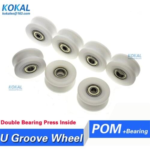 1pcs 626/698 U Groove POM Material Roller With Two Bearing Mute Groove guide wheel Diameter 40MM Bore 5/6/7/ 8/10mm 40-18