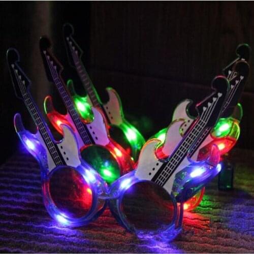 10Pcs Guitar Design LED Flashing Glasses Light Bar Luminous Party Birthday Wedding Christmas Halloween Children Decoration