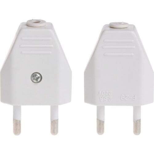 2 Pcs German Type European 2 Pin Plugs Network Cables 2.5A 220V Electric Contact
