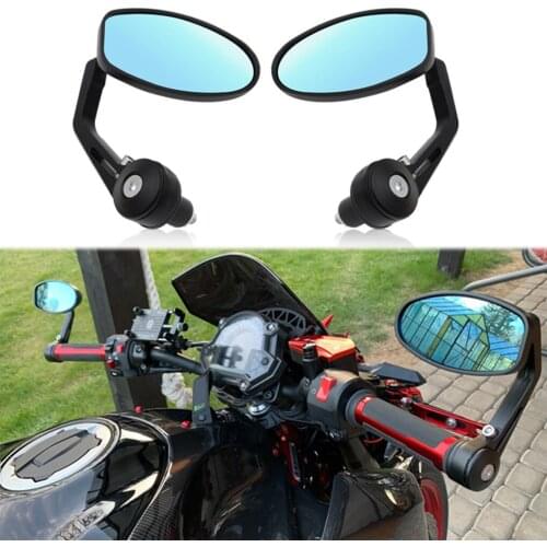 2pcs Motorcycle Rearview Mirror Handlebar Mounted Side 7-inch Mirror Motorbike Accessories