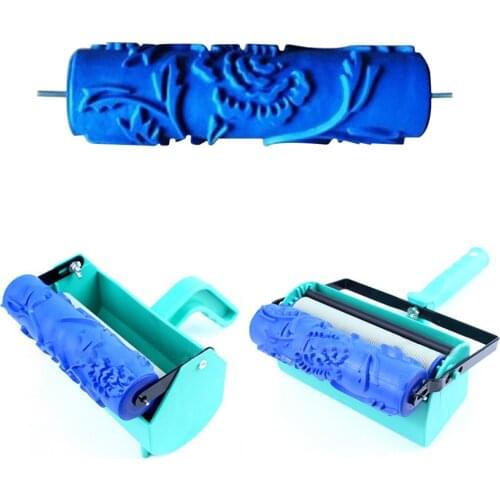 7 inch blue rubber roller wall decoration painting roller decorative wall paint roller without hand grip
