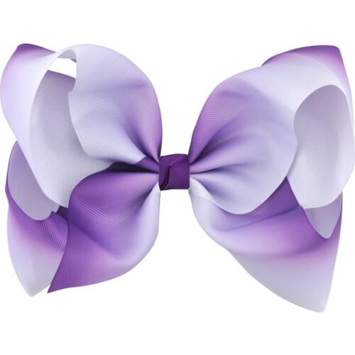 8 inch Large Hair Bow Gradient Color Grosgrain Ribbon Hairgrip Alligator Clips Bowknot Headwear Children Girls Hair Accessories
