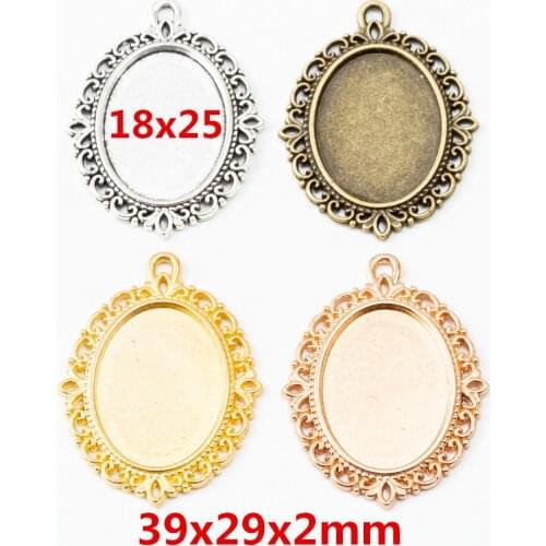 8pcs inside diameter 18x25mm Oval photo frame Zinc Alloy Fit Bracelet Necklace DIY Metal Jewelry Findings 6514