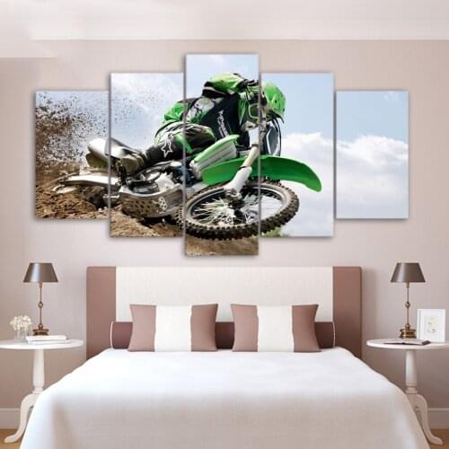 HD Printed Modern Canvas Living Room Home Decor 5 Panel Motorcycle Pictures Painting Wall Art Modular Poster Frame Cuadros