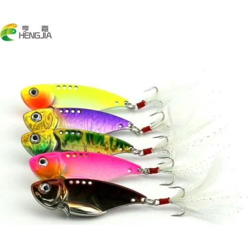 HENGJIA 5PC 5.5CM 11.8G Metal VIB fishing Bait pike trout peche fishing lure Walleye Crappie wobble isca de pesca fishing tackle