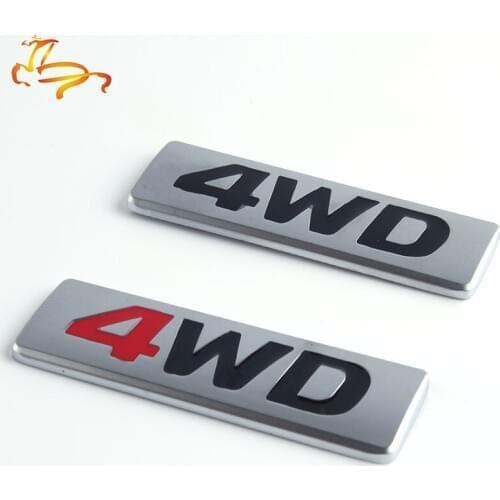 3D Chrome Metal Sticker 4WD Emblem 4X4 Badge Decal Car Styling For Honda CRV Accord Civic Suzuki Grand Vitara Swift SX4
