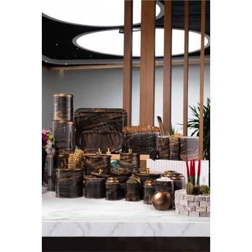 Stone Pattern 21 Piece Mega Dowry Set Rock And Gold-Black Gold