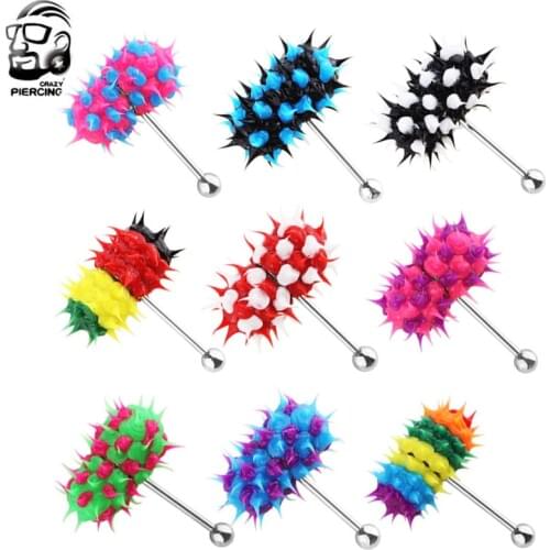 Fashion Women Men Rock Personality Vibrating Tongue Ring Body Piercing Jewelry With 2 Batteries plugs and tunnels body jewelry