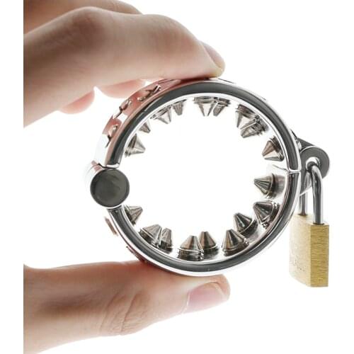 SM KALIS TEETH SHARP 2Rows Cock Ring Scrotum Pendant Male Chastity Device BDSM Spiked Penis Rings Cage Male Torture Sex Toys