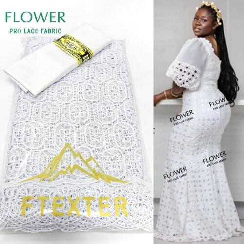 White Skin Friendly And Soft Swiss Voile Dry Lace With Guipure For African Traditional Wedding 100% Cotton Bazin Riche Fabrics