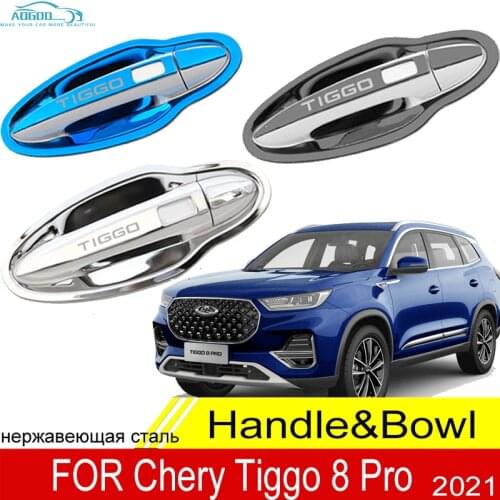 Stainless Steel Door Handle Cover Trim For Chery Tiggo 8 Pro 2021 Protective Paint Good Quality Bowl Automobile Decoration