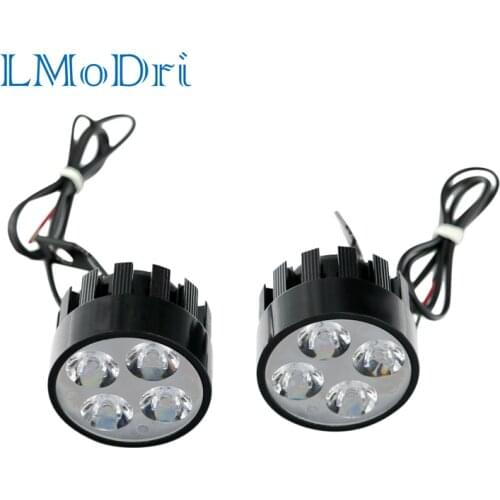 LMoDri 1 Pair Motorcycle Led Headlight Headlamp 12 V LED Driving Fog Spot Head Light Spotlight Lamp Motorbike LED Decorative Lam