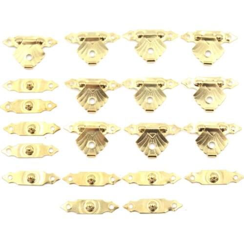 10pcs Jewelry Gift Box Decorative Hasp Latch Mini Antique Iron Sheet Wooden Case Hasp For Home Finuture Buckle Clasp Lock
