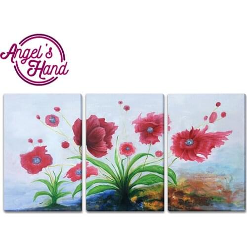 5d DIY Diamond Painting Cross Stitch Kits Full spuare Diamond Embroidery triptych Diamond Mosaic Home Decor orchid flower 3pcs