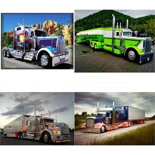 New hot 5D DIY diamond painting super big truck diamond embroidered car landscape diamond mosaic home decoration