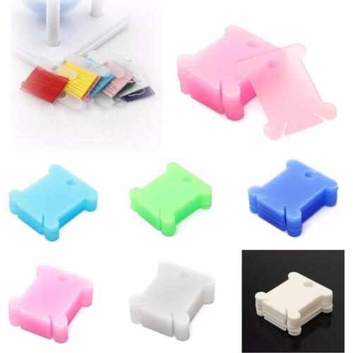 New Practical 50pcs/Set Colorful Plastic Bobbins Spools Reels Organizer for Sewing Ribbons Twine Crafts Tools Bobbin Winder