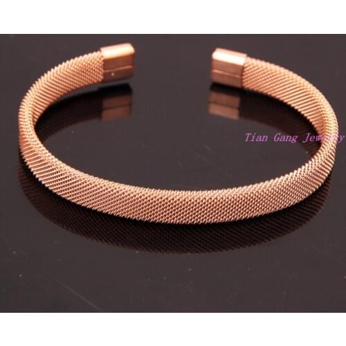 New Fashion Rose Gold Bracelet European Women Girls Cuff Bracelet Jewelry Stainless Steel Thin Cuff