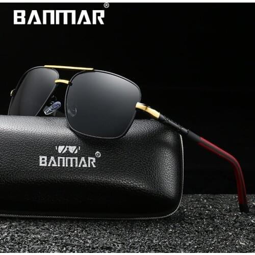 BANMAR Men Polarized Sunglasses Aluminum Magnesium Sun Glasses Driving Glasses Rectangle For Men Women Oculos masculino Male