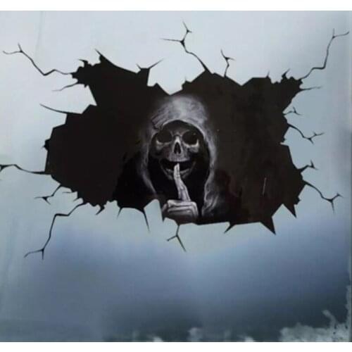 Happy Halloween Creative Sticker Scary Silent Skull Sticker Car Home Decoration Sticker Decoration Party