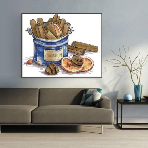 Counted Cross Stitch Patterns Kits Lemon Printed 14CT 28x21 CM Needlework Sets Cinnamon DIY Embroidery Home Decoration Paintings