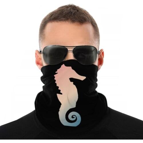 Gradient Seahorse Scarf Half Face Mask Men Women Fashion Tube Scarf Tubular Bandana Versatility Headband Biking Hiking
