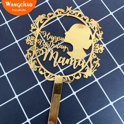 New Best Mom Acrylic Cake Topper Gold We Love You Mommy Cake Topper for Mothers Day Mum Birthday Party Cake Decorations