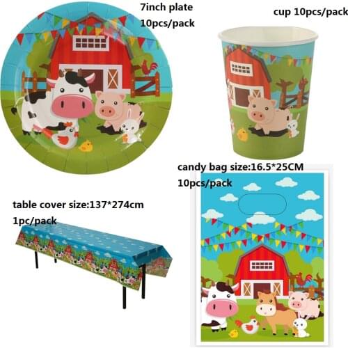 Party supplies Farm Animals Pig Cow theme party birthday party decoration disposable table cloth table cover