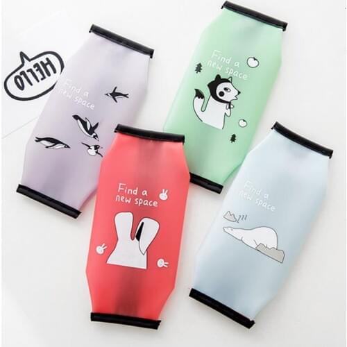 10pcs Creative Kawaii Animal Pencil Bag Korean Stationery Silcone Pencil Storage office & School-supplies Escolar material
