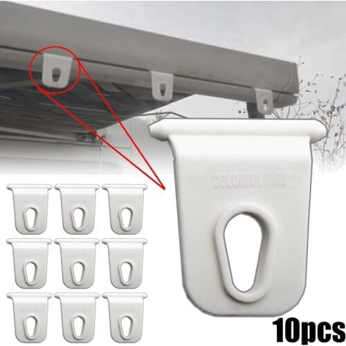 10Pcs Universal White RV Awning Hook Hanging Clothes Party Light Holder for Caravan Camper Outdoor Camping