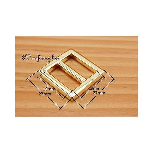 Strap adjuster rectangle sliders golden 19 mm 3/4 inch 12 pcs U161