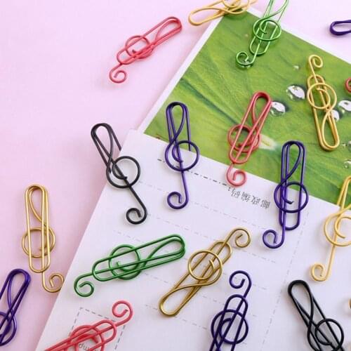 50 Pcs/set Colorful Music Note Shaped Paper Clips Decorative Clips Wholesale Paper Stationery Gold Decor Clip For Office Go U7D2