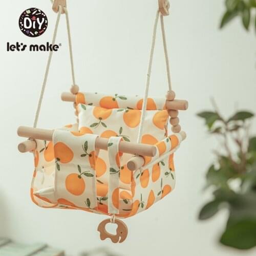 Lets Make Baby Toys Baby Swing Set Hanging Safety Swings Outside Indoor Small Basket Swinging Rocking 0-12 months