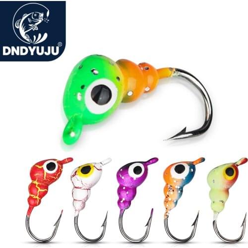 DNDYUJU 4/6PCS 17mm/1.3g Small Ant Ice Lure Hook Winter Fishing Hook Man-Made Lure Metal Mini Lead Hook Jigging Fishing Tackle