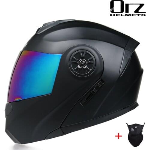 DOT Approved Safety Modular Flip Motorcycle Helmet Voyage Racing Dual Lens Helmet Interior Visor