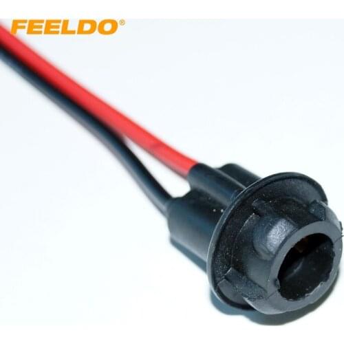 FEELDO 1PC Car T10 194 LED Bulbs Holder Adapter Socket Harness Plugs