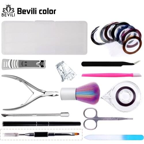 Manicure set Nail art storage box with Nail polish Tool kit clippers sanding sheet nails brush for Nail Art Tools sets