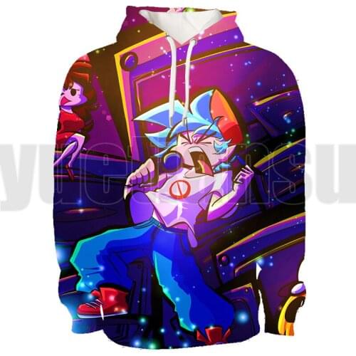 Mens Loose Hoodie Friday Night Funkin 3D Print Hoodie Casual Pullover Women Men Sweatshirt Kids Anime Streetwear Oversized Tops