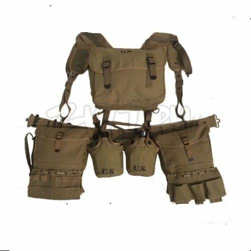 WWII WW2 US ARMY COMBAT MEDIC FIELD KIT SUSPENDERS CANTLES SET WORLD WAR II SOLDIER MILITARY