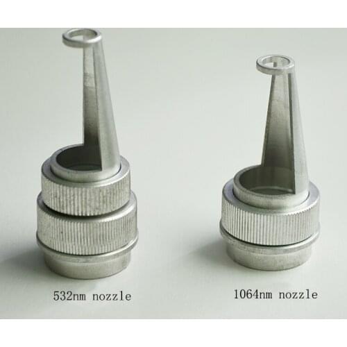 Hottest Q Switched nd yag laser tip head new type 532+1064 nm laser nozzles free shipping
